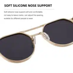 Alternative view of A718 STARL Double Beam retro round frame sunglasses for men