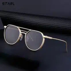 A718 STARL Double Beam retro round frame sunglasses for men