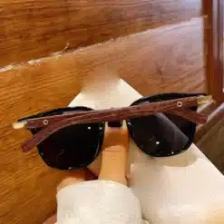 Alternative view of A737 STARL Unisex Retro Wood grain Sunglass