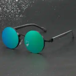 A780 STARL Retro Round Frame Glasses With Wood Grain Legs