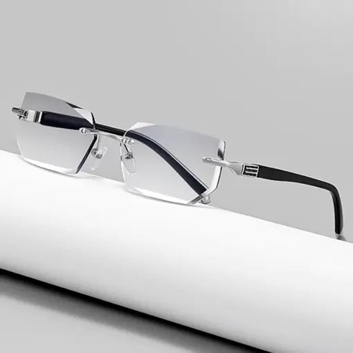 A805 New Cut-Edge Frameless HD Anti-Blue Light Glasses for Men - Image 2