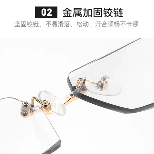 A806 New Cut-Edge Frameless HD Anti-Blue Light Glasses for Men - Image 7