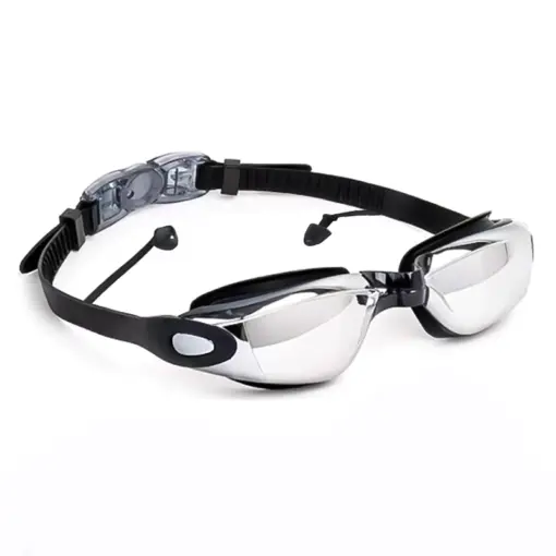 A882 Premium Anti-Fog Swimming Goggles with Built-in Earplugs