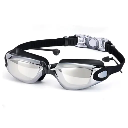 A882 Premium Anti-Fog Swimming Goggles with Built-in Earplugs - Image 2