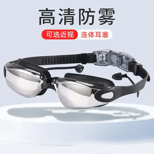 A882 Premium Anti-Fog Swimming Goggles with Built-in Earplugs - Image 3
