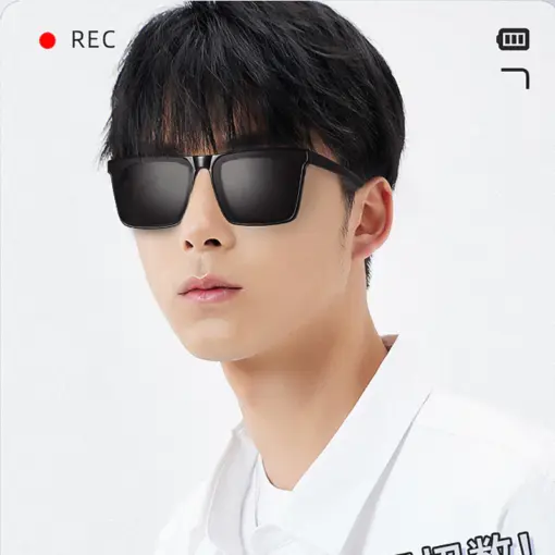 A885 Premium Rectangular Black Polarized Sunglass for men - Image 4