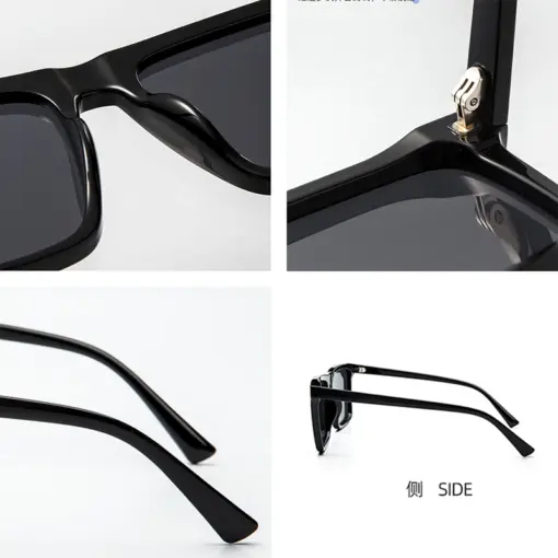 A885 Premium Rectangular Black Polarized Sunglass for men - Image 5