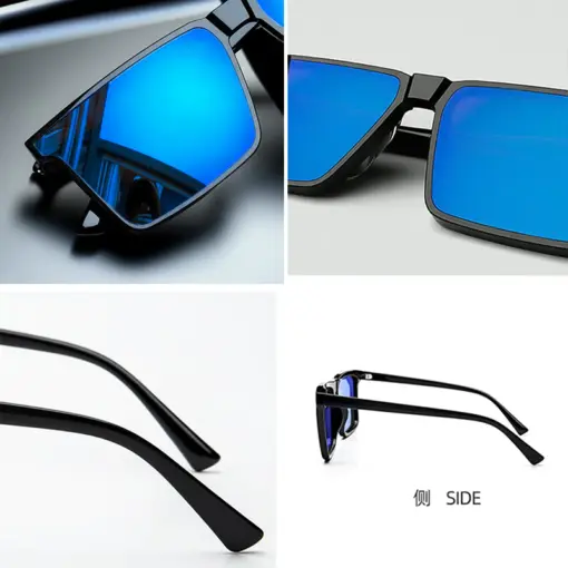 A886 Premium Rectangular Blue Polarized Sunglass for men - Image 4