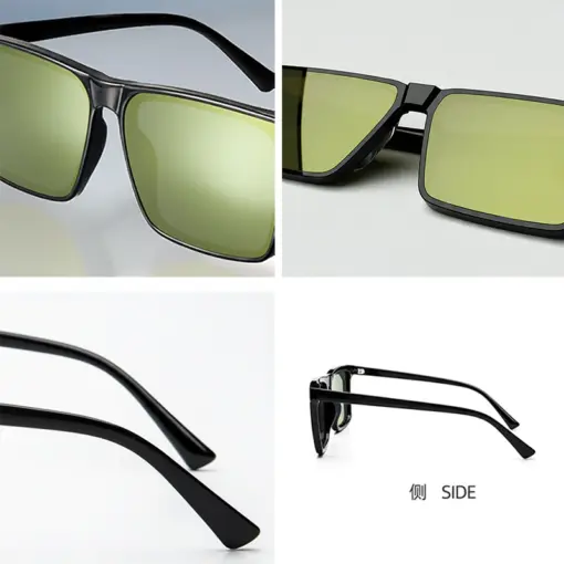 A887 Premium Rectangular Olive Polarized Sunglass for men - Image 4