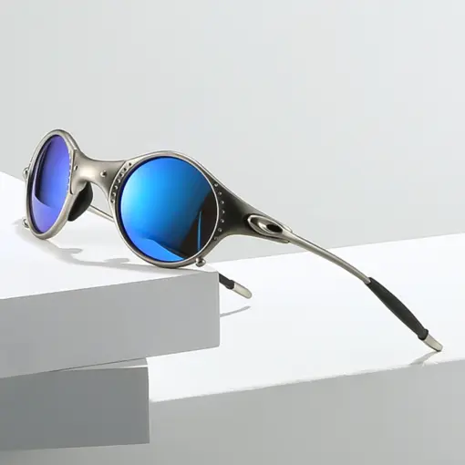 A912 Retro Oval Shape Metal Frame Premium Polarized Sunglasses - Image 2