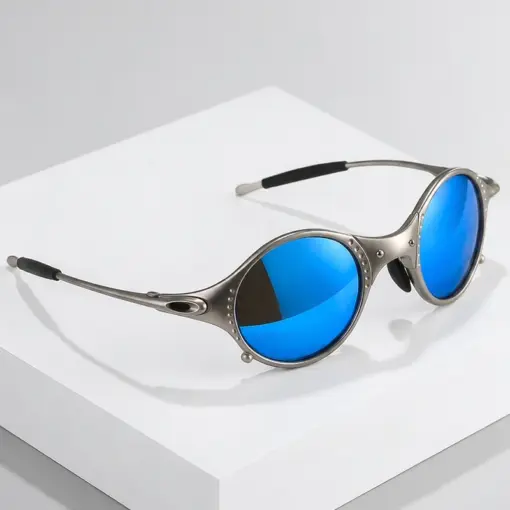 A912 Retro Oval Shape Metal Frame Premium Polarized Sunglasses