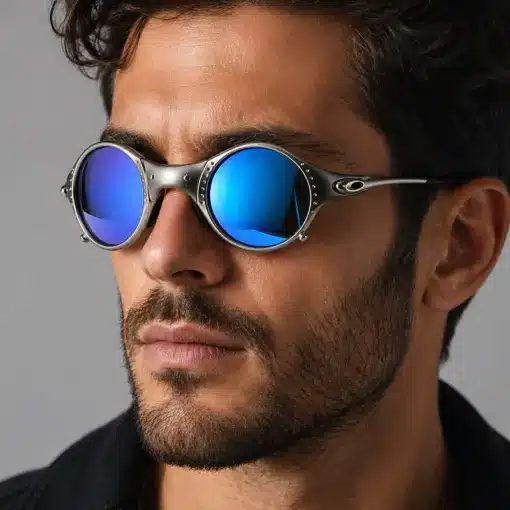 A912 Retro Oval Shape Metal Frame Premium Polarized Sunglasses - Image 4