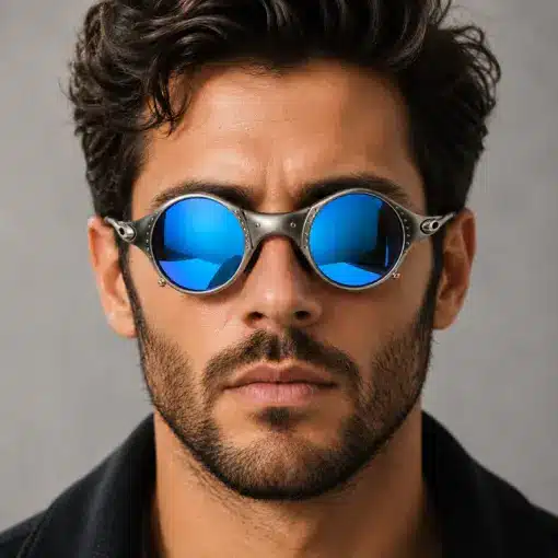 A912 Retro Oval Shape Metal Frame Premium Polarized Sunglasses - Image 5