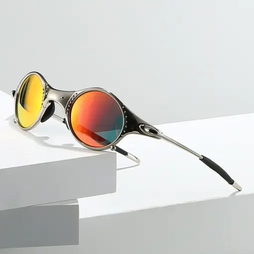 A913 Retro Oval Shape Metal Frame Premium Polarized Sunglasses