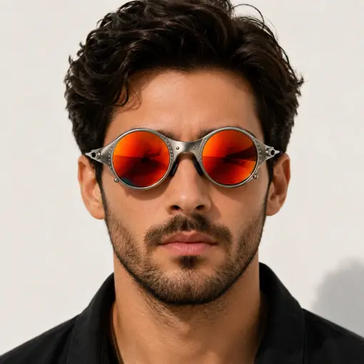 A913 Retro Oval Shape Metal Frame Premium Polarized Sunglasses - Image 5