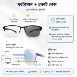 A914 Premium Photosun & Blue-cut lens Eye Glasses