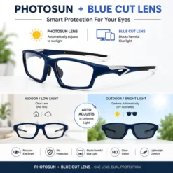 A921 Sports Style Photosun & Blue-cut Glasses