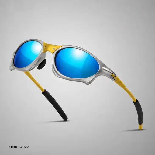A922 Blue Mirror Premium Sports Sunglasses - Image 5