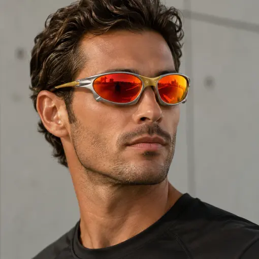 A934 Orange Mirror Premium Sports Sunglasses - Image 5