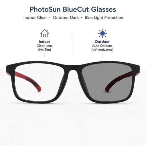 A936 Flexible Frame Photosun & Blue-cut Reading Glasses - Image 2