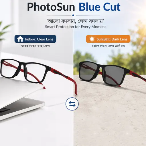 A936 Flexible Frame Photosun & Blue-cut Reading Glasses - Image 3