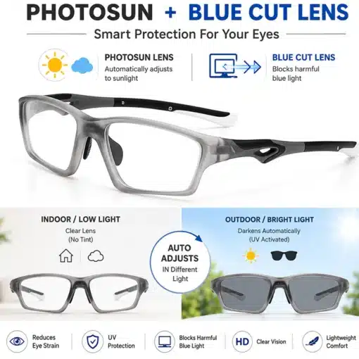A944 Sports Style Photosun & Blue-cut Glasses