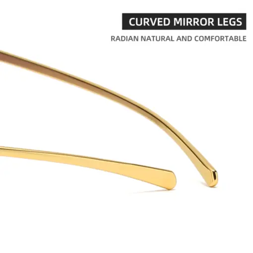 A877 Gold Frame Gray Lens Rimless Luxury Trend Edition Sunglasses - Image 3